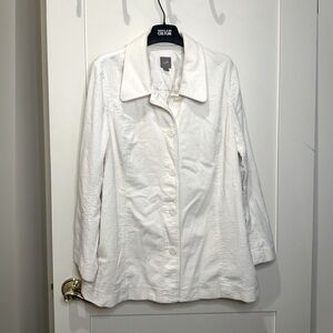 [CLEARANCE] J. Jill Large Shirt Jacket Off White Corduroy Shacket Shirt Blazer
